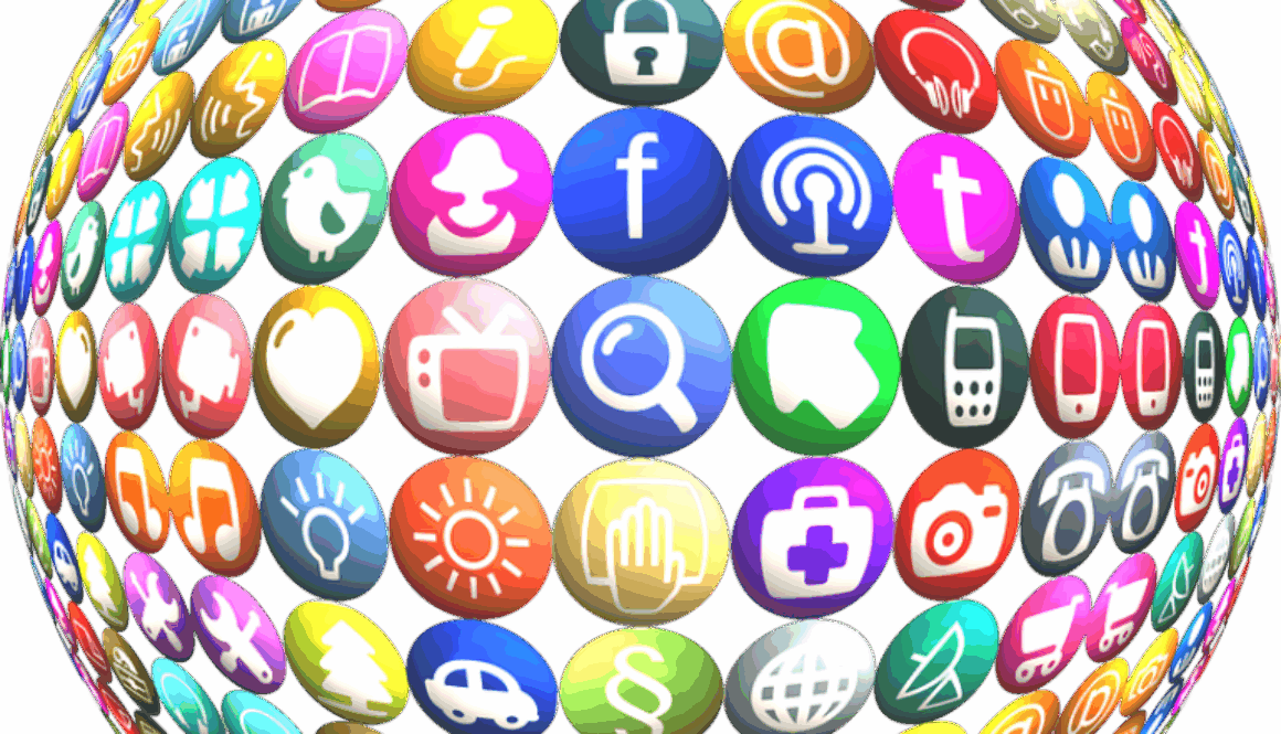 palla con icone social media