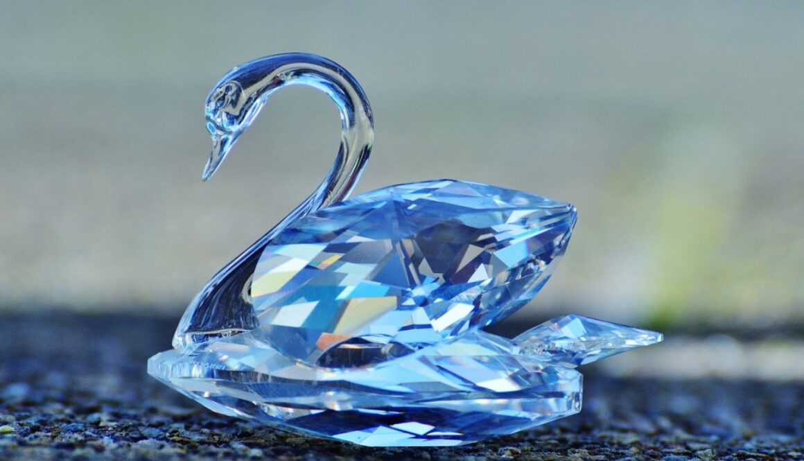 cigno in cristallo swarovski
