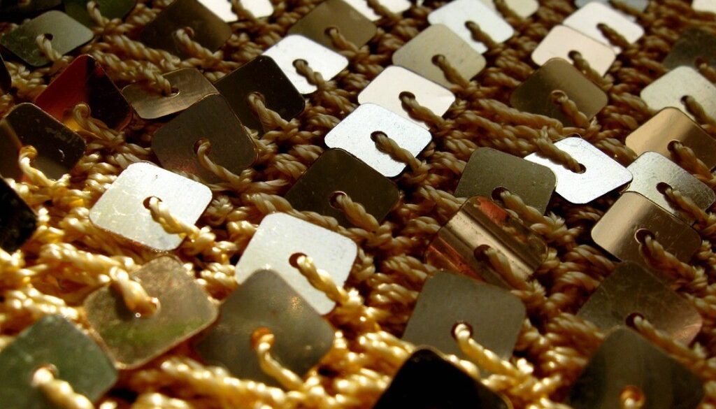 stoffa paillettes quadrate