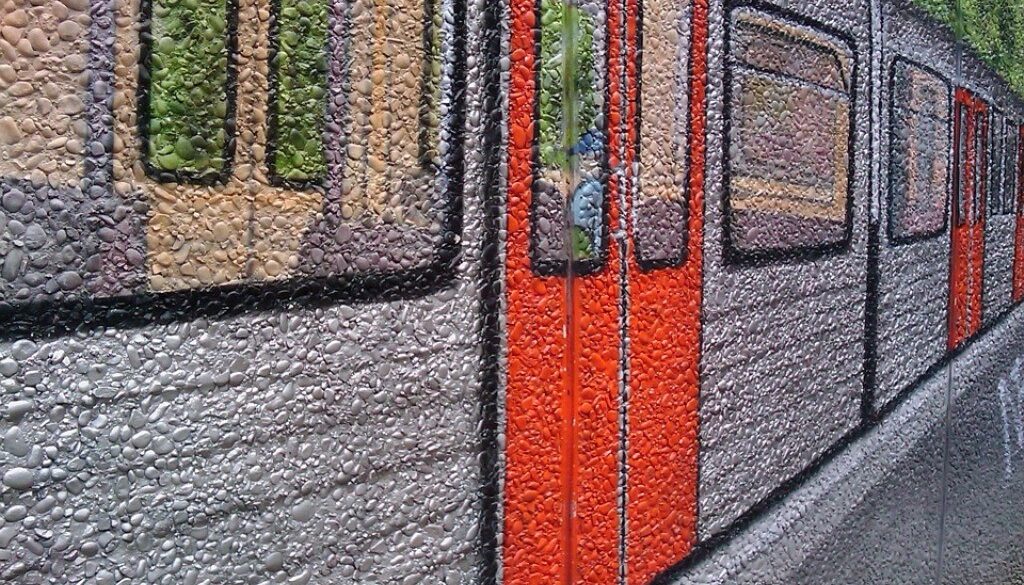 graffito raffigurante vagone metro