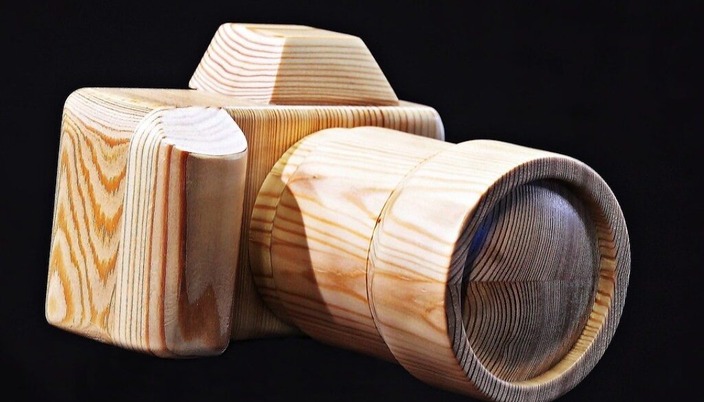 macchina fotografica di legno