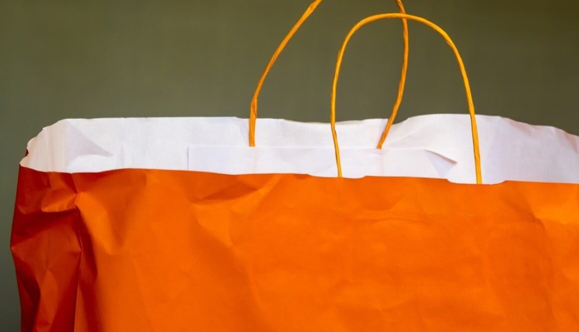 borsa shopping carta arancione