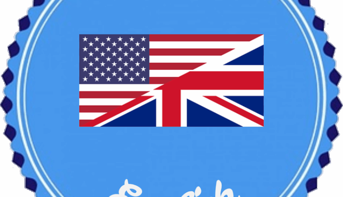 bandiera inlgese/americana con scritta english