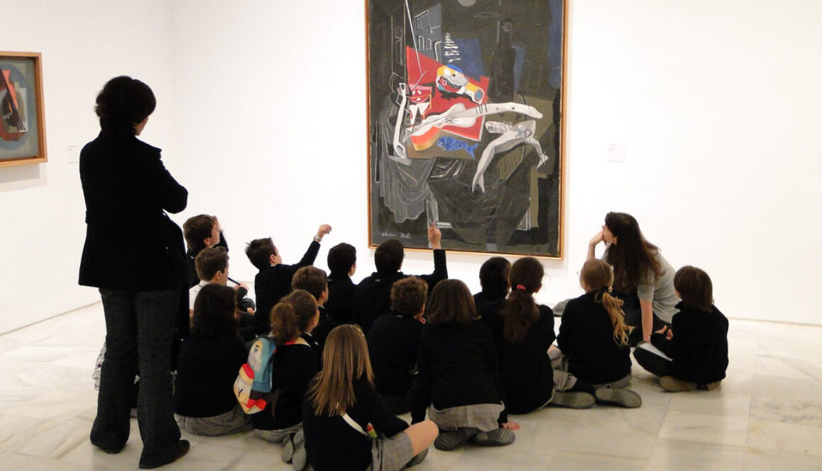 Children and Teachers by Abstract Painting - Museo Reina Sofia - Madrid, Spain