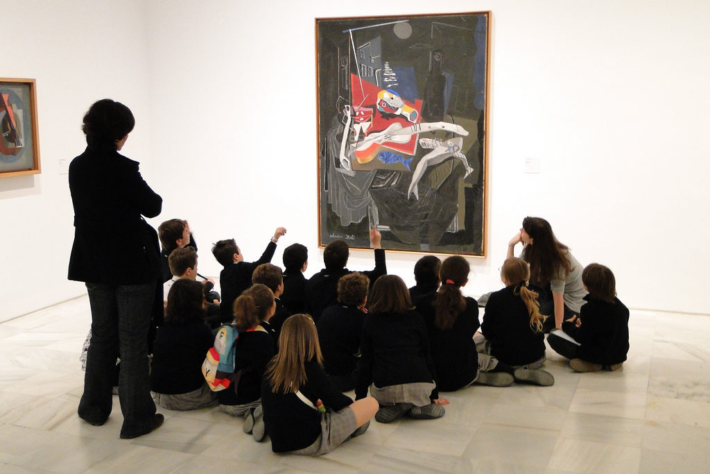 Children and Teachers by Abstract Painting - Museo Reina Sofia - Madrid, Spain