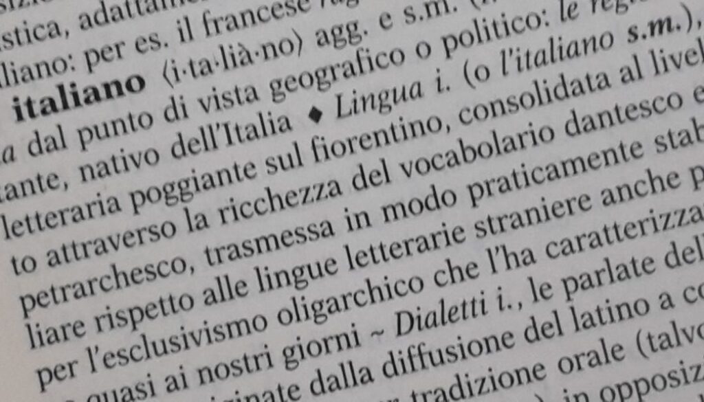 definizione di italiano in dizionario (dettaglio)