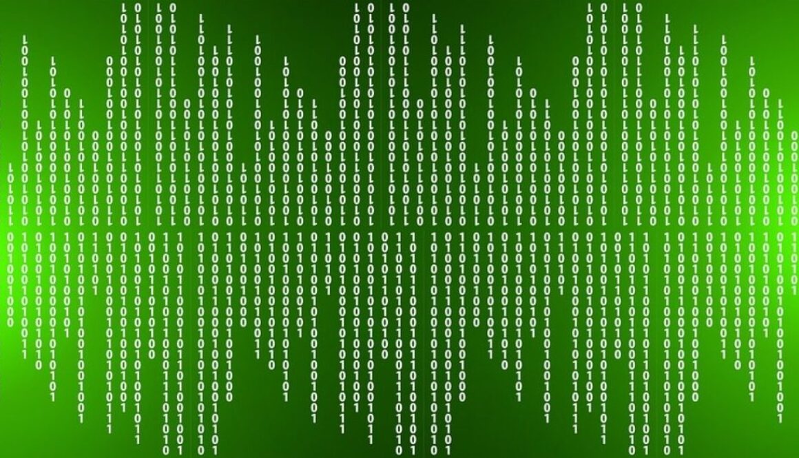 codice binario su sfondo verde