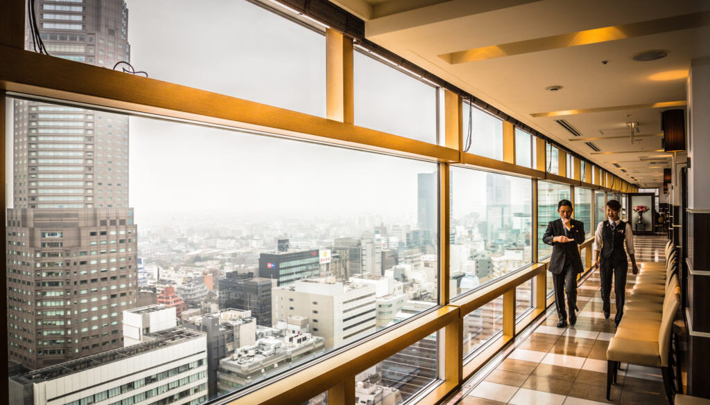 View from office hallway in Tokyo