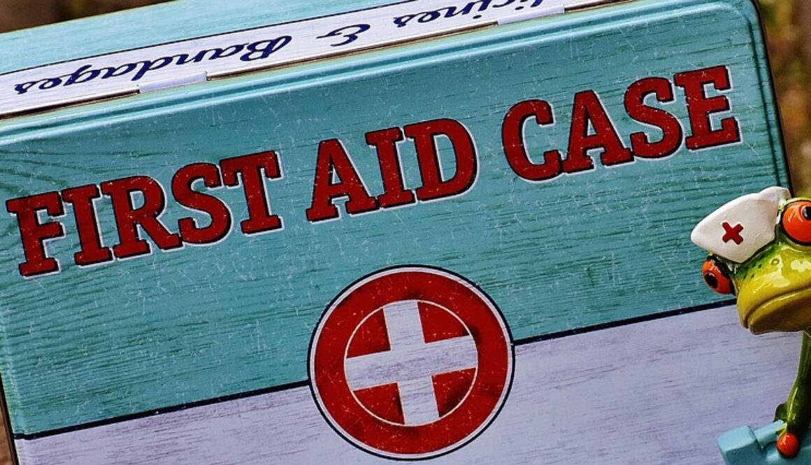 rana pupazzetta e cassetta pronto soccorso