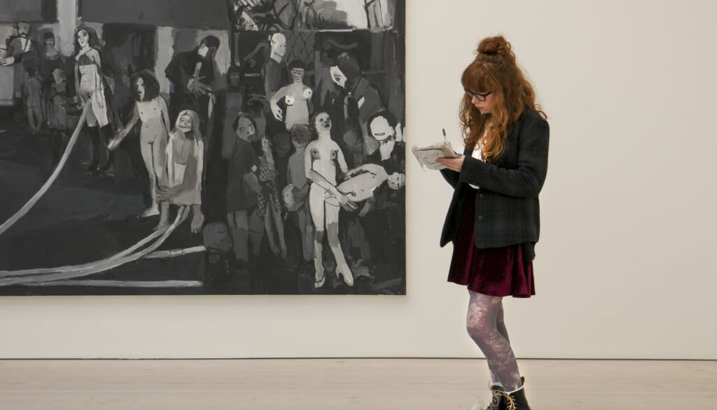 Girl taking notes - Saatchi Art Gallery London