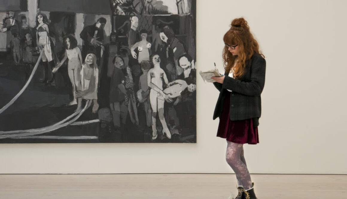 Girl taking notes - Saatchi Art Gallery London