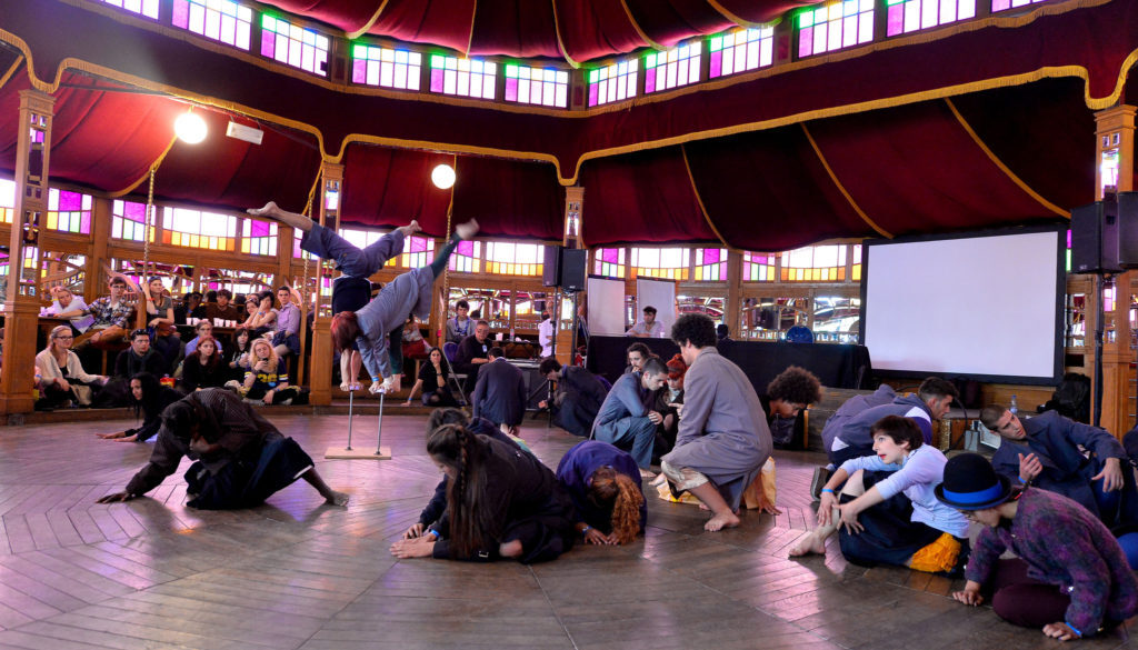 Acrobat performance inside the Yurt tent - 2014 - Strasbourg - Yo!Fest