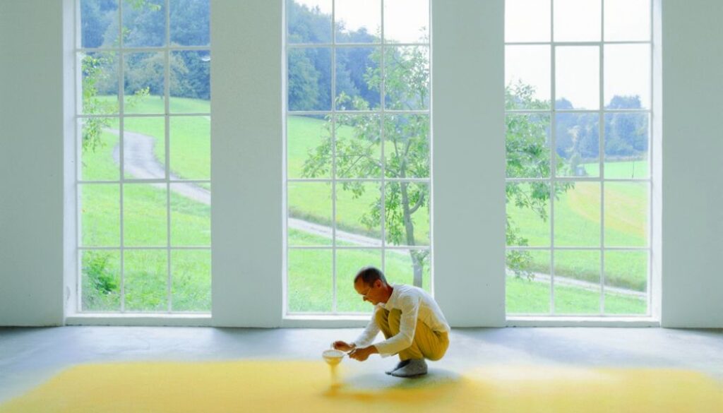 Wolfgang Laib at work