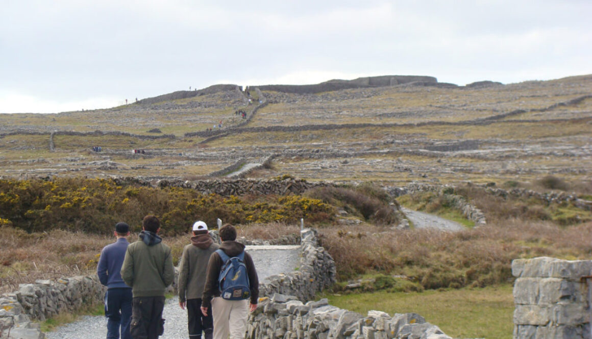 On the road to Dun Aonghasa, Ireland