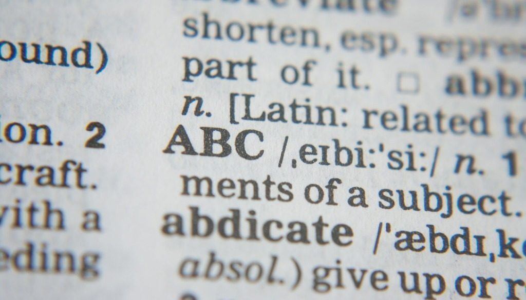 primo piano di dizionario inglese