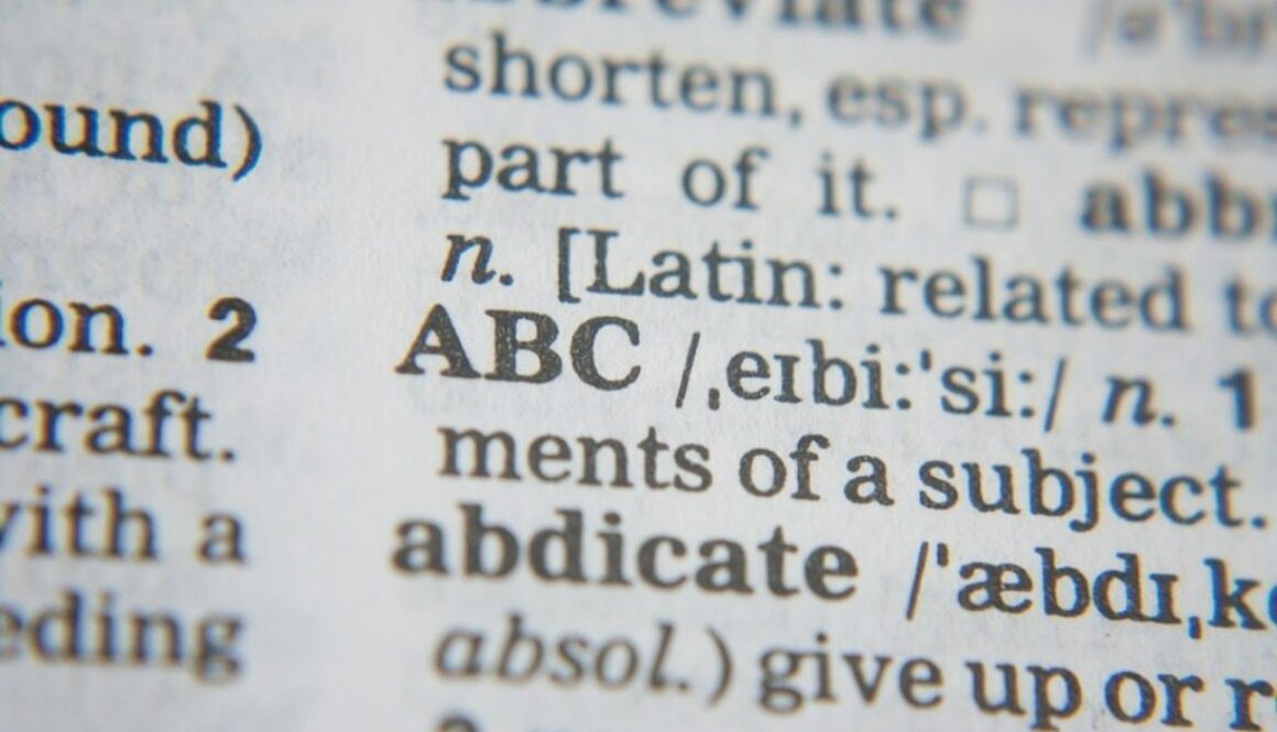 primo piano di dizionario inglese