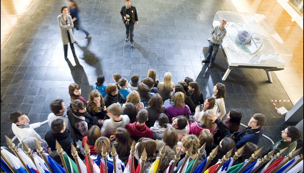 Italian students visiting the European Parliament during the last plenary session of 2009 held in December