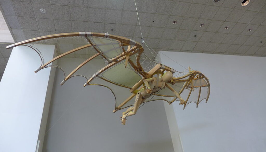 Leonardo da Vinci's Ornithopter (sketched about 1485 A.D.9, Smithsonian Air and Space Museum, Washington D.C.