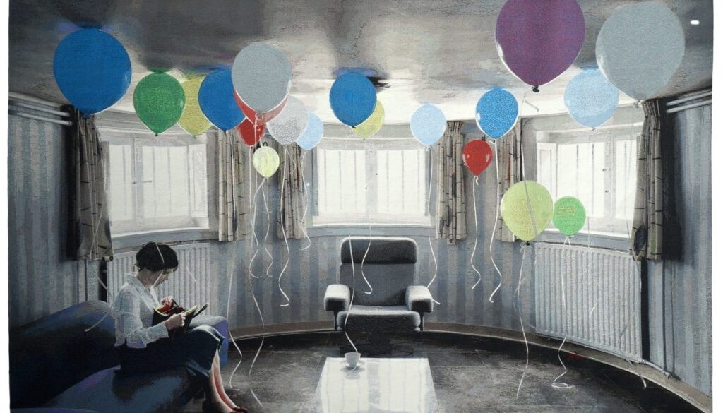 One: "Vervlogen ( bygone )", 2018, Decorative Art, Gobelin (Woven tapestry, wool and cotton), 193x291 cm (76 x 115 in)