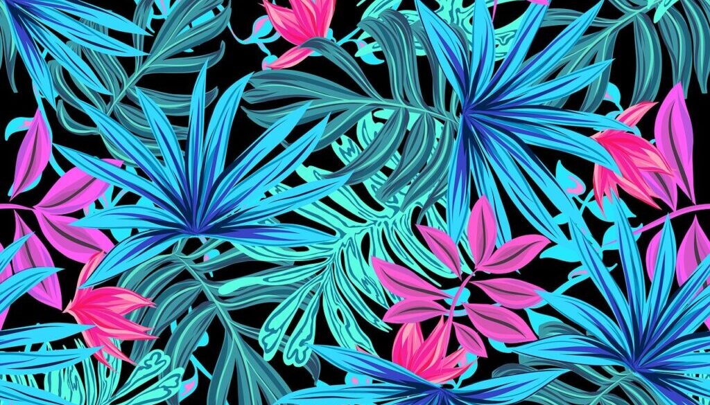 illustrazione con foglie e fiori