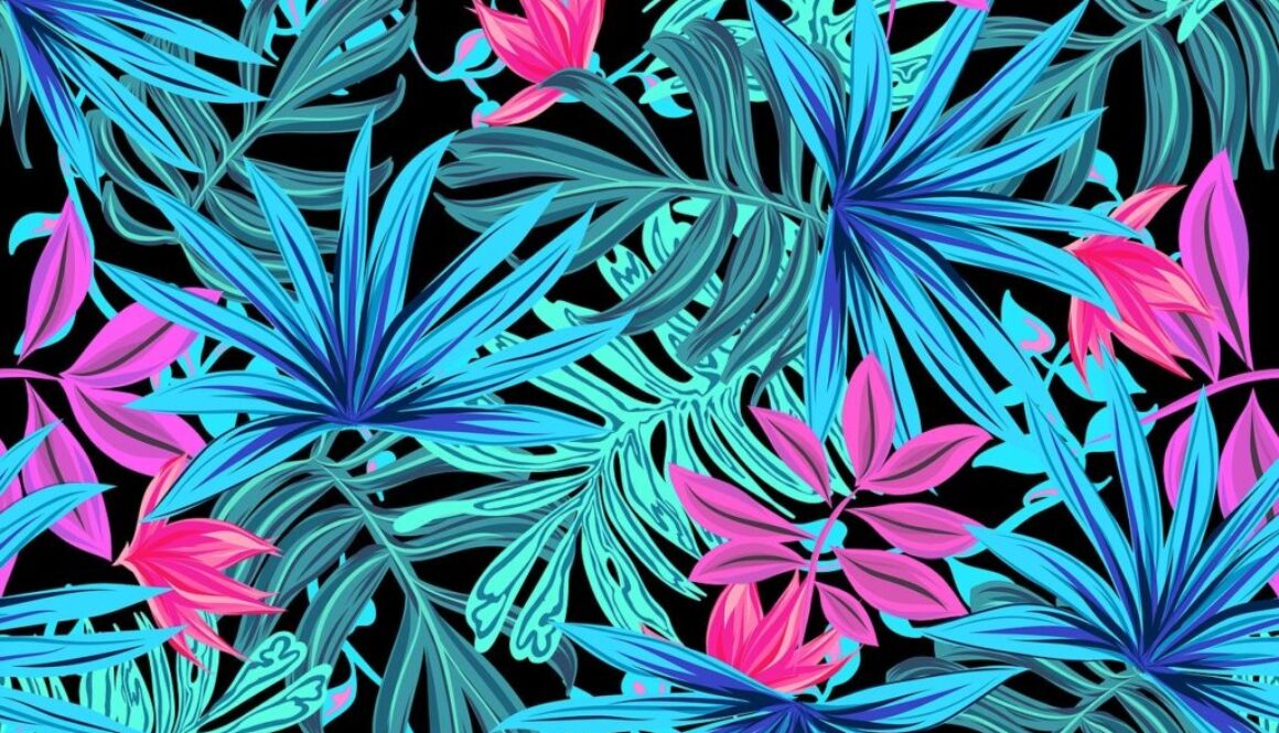 illustrazione con foglie e fiori