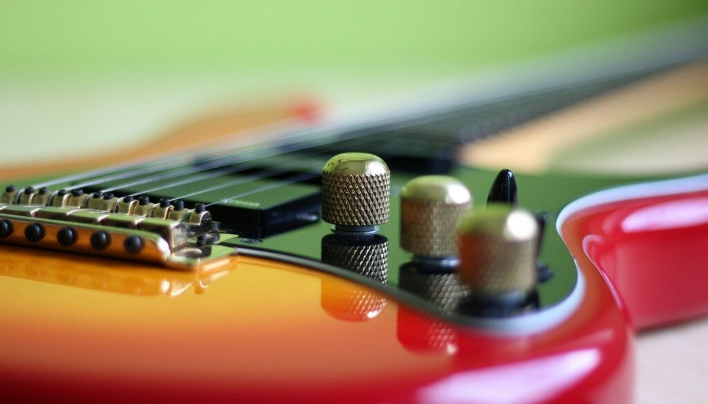 chitarra elettrica in primo piano