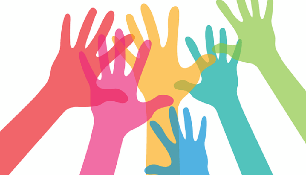 grafica con mani colorate