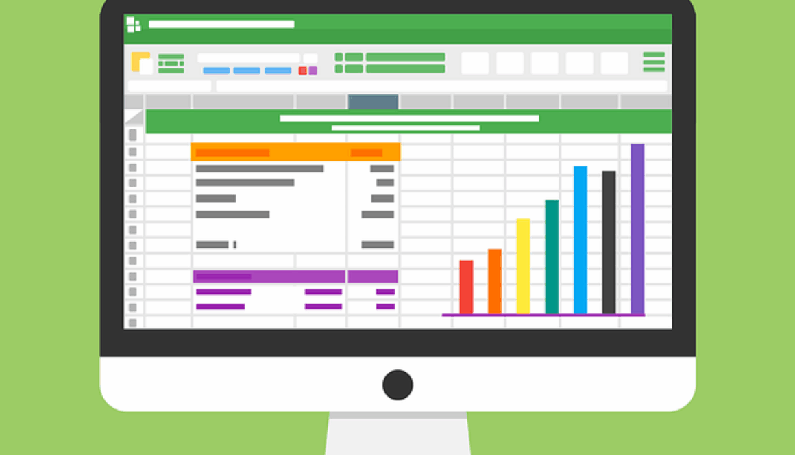 grafica che rappresenta schermo pc con app per contabilità
