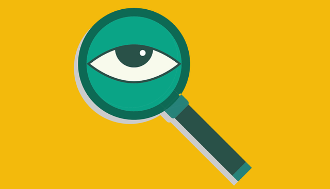 disegno con lente di ingrandimento e occhio