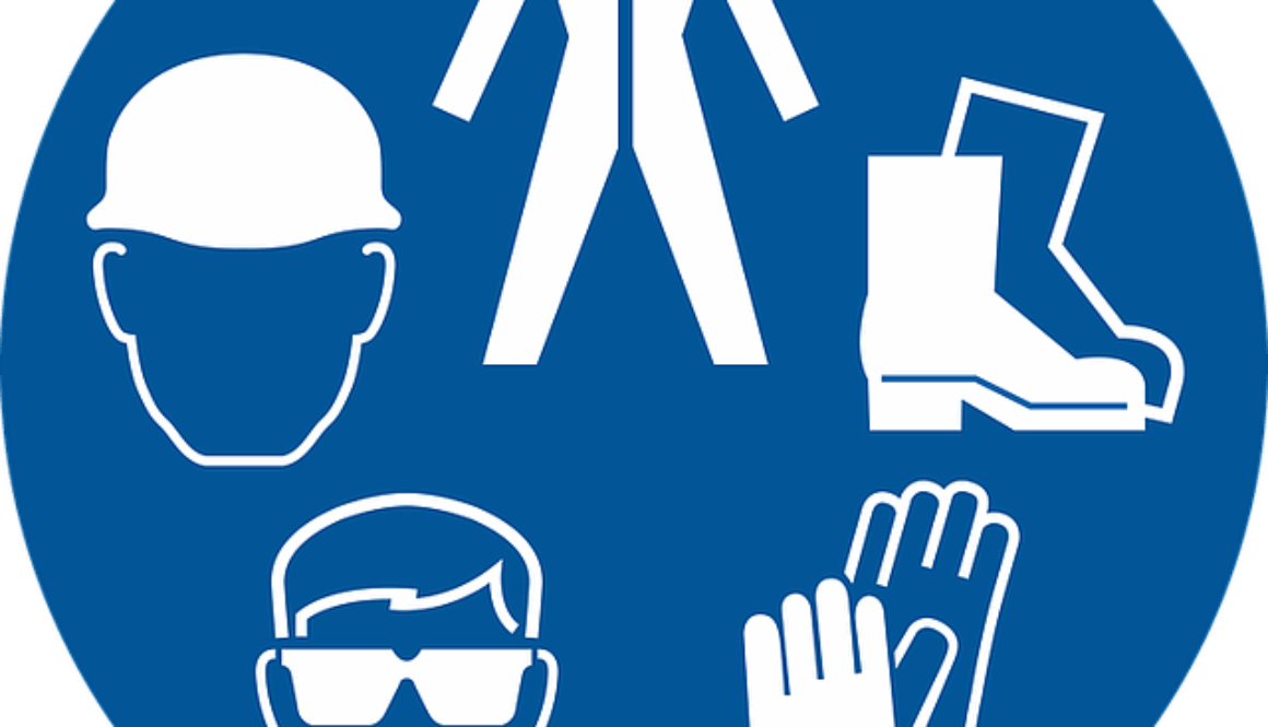 grafica con cartello dispositivi di sicurezza sul lavoro