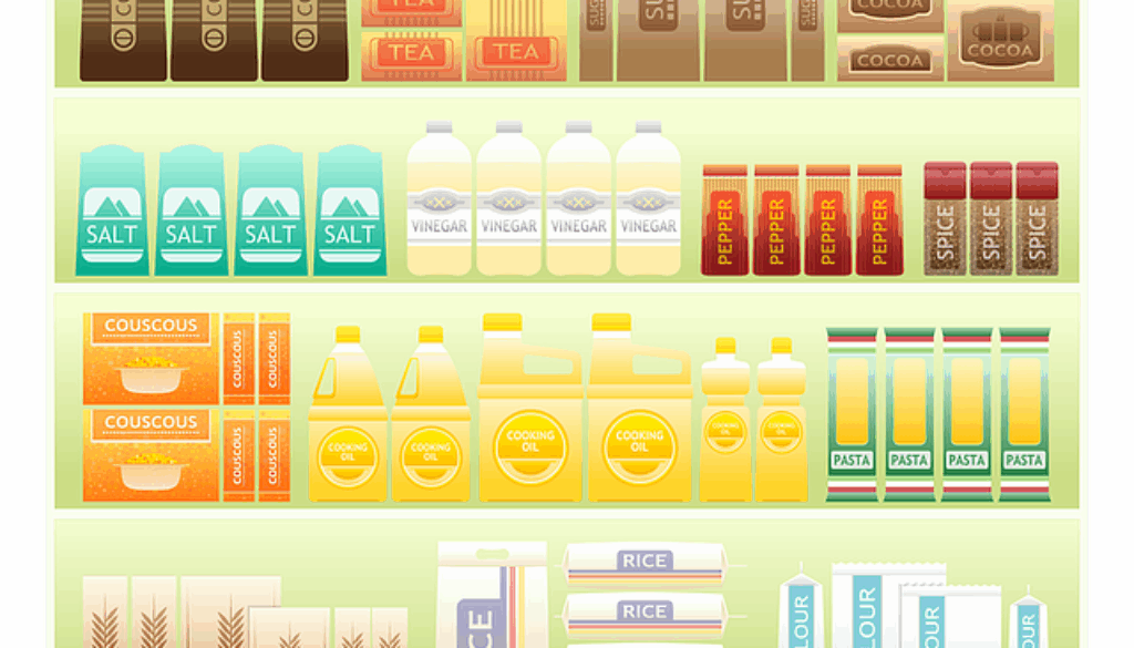grafica che rappresenta scaffale di supermercato