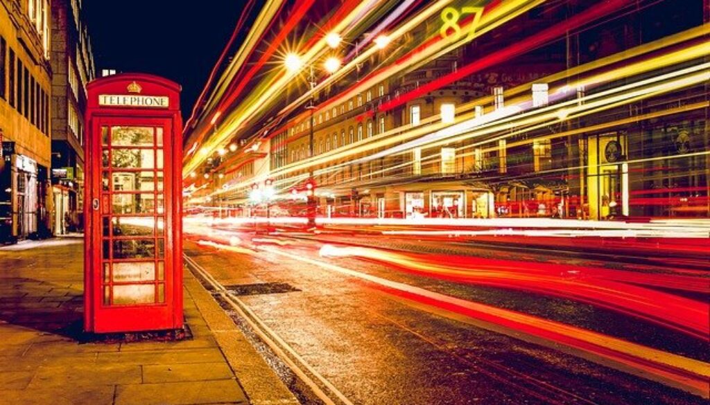 strada londinese di notte