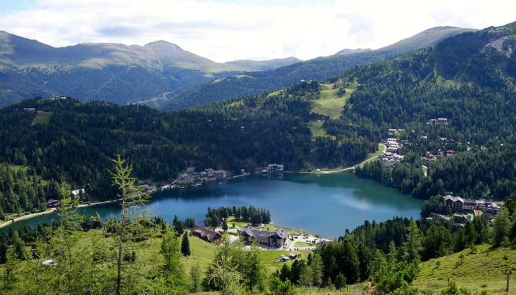 Blick auf den Turracher See, Turracher Höhe, Kärnten, Österreich