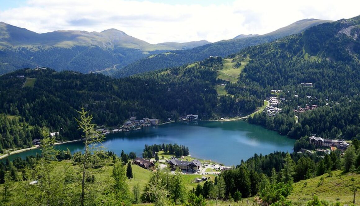 Blick auf den Turracher See, Turracher Höhe, Kärnten, Österreich