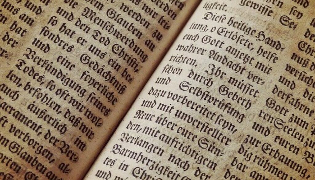 pagina di Bibbia in tedesco
