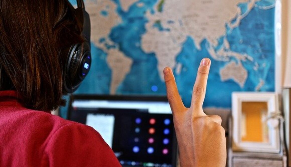 davanti al pc per formazione a distanza