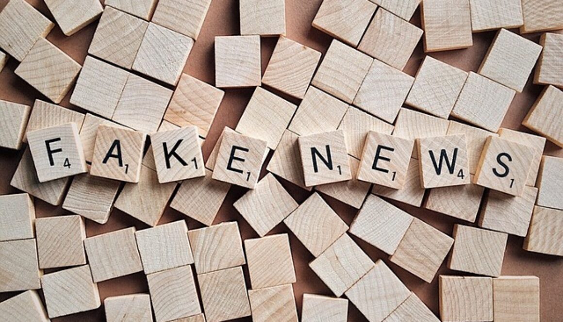 tessere domino con scritta fake news