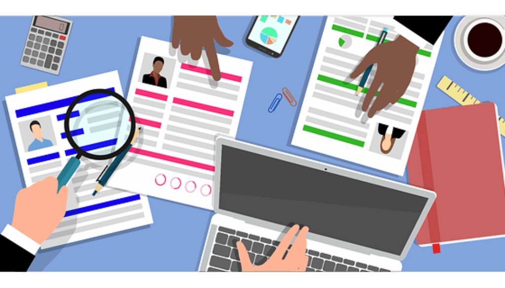 grafica che rappresenta recruitment. supporto per la formazione e il lavoro aiuta a inserirsi nel mercato del lavoro