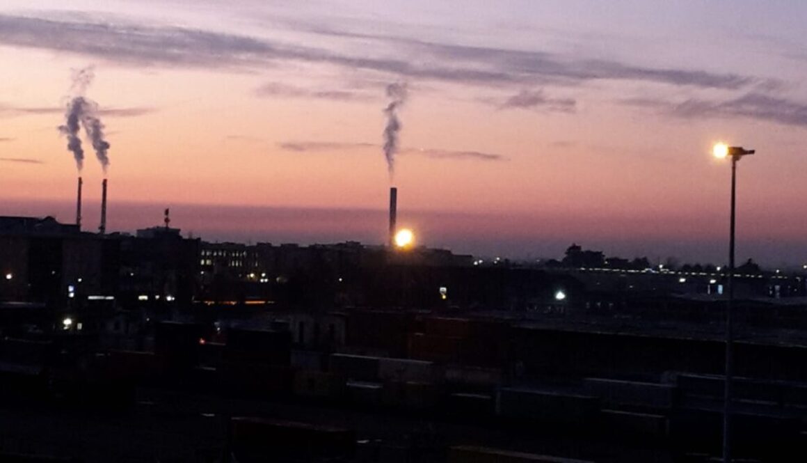 tramonto di Brescia, con impianti a2a