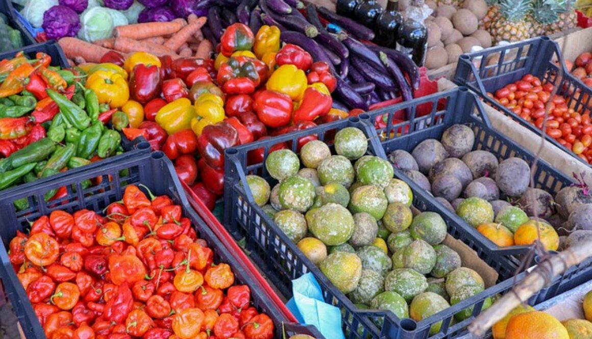frutta e verdura in esposizione