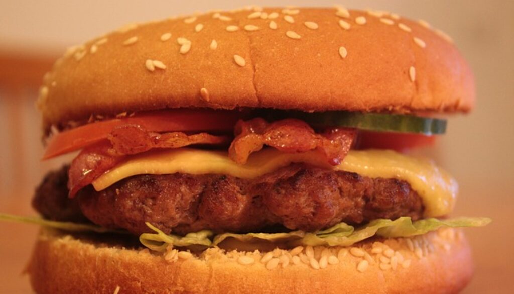 panino con burger. Annuncio per ricerca addetto alla ristorazione