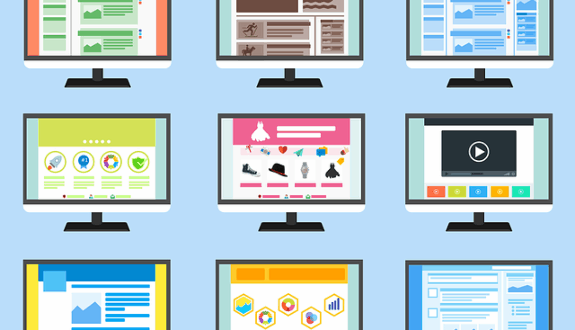 grafica che rappresnta tante pagine web. Corso gratuito per la creazione di siti web