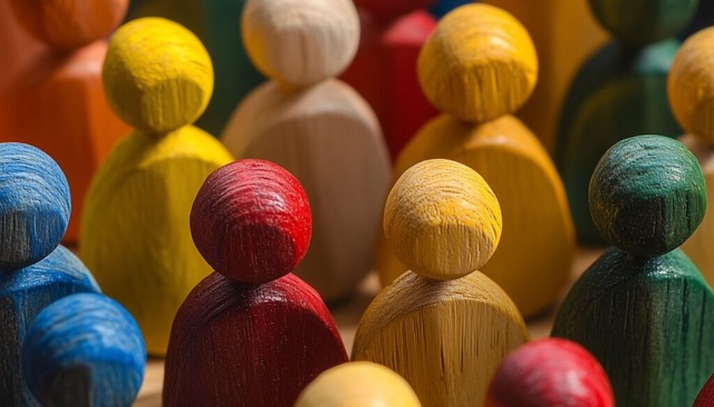 pupazzetti di legno colorati. A Brescia un corso di lingua italiana per stranieri