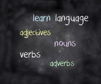 lavagna con scritte in inglese. Corso di business english